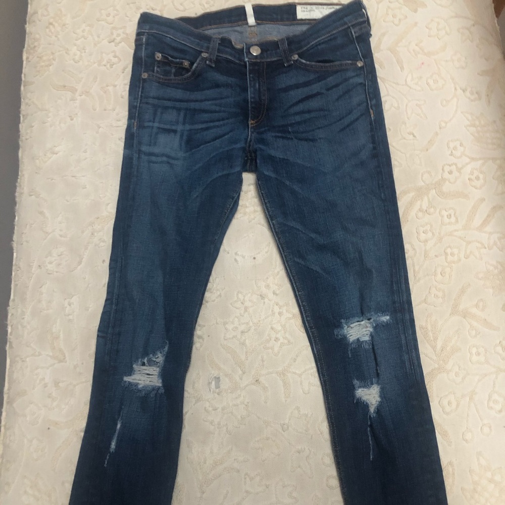 Designer ripped jeans